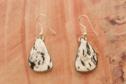 Genuine White Buffalo Turquoise Sterling Silver Earrings